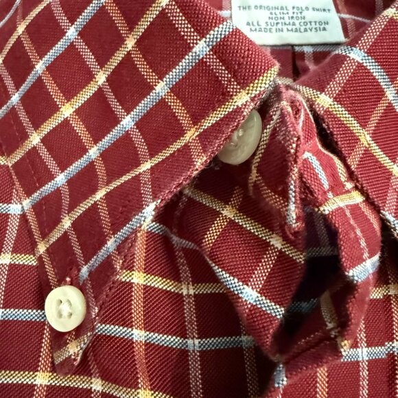 Brooks Brothers Burgundy Check Long Sleeve Button-Down Shirt – Size L - Picture 7 of 12
